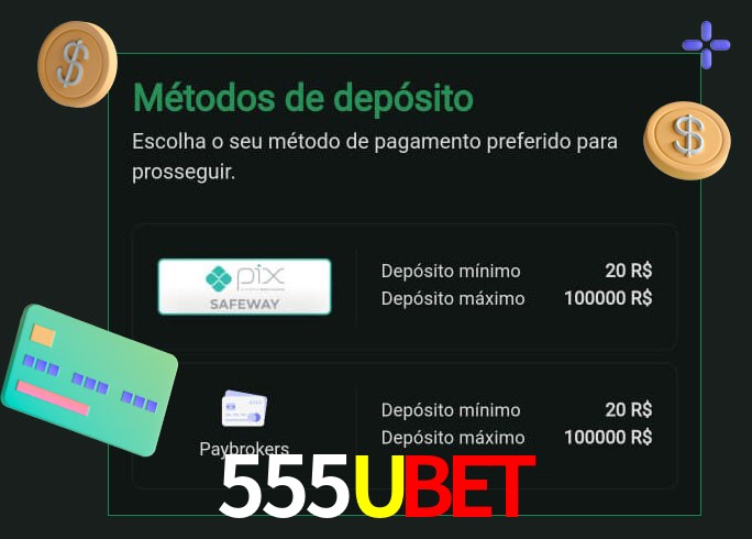 O cassino 555Ubet oferece uma grande variedade de métodos de pagamento